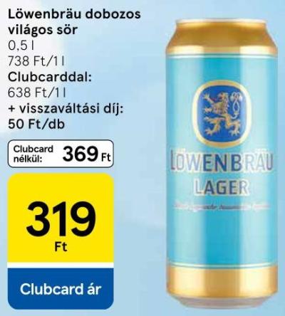 Löwenbräu dobozos világos sör