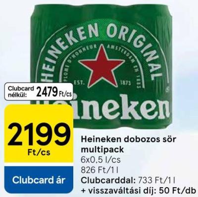 Heineken dobozos sör multipack