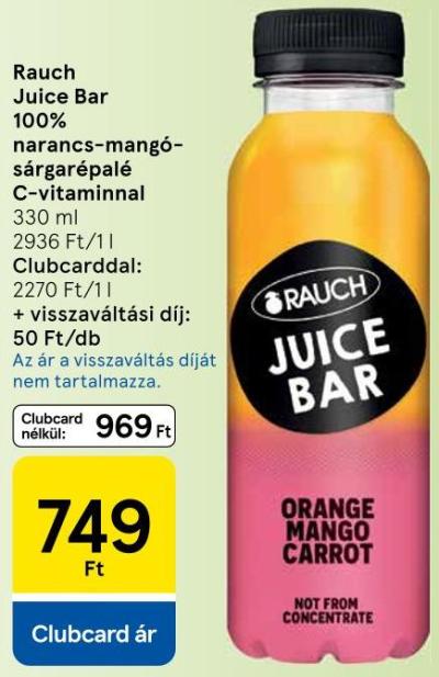 Rauch Juice Bar 100% narancs-mangó-sárgarépalé C-vitaminnal