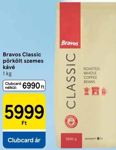 Bravos Classic pörkölt szemes kávé