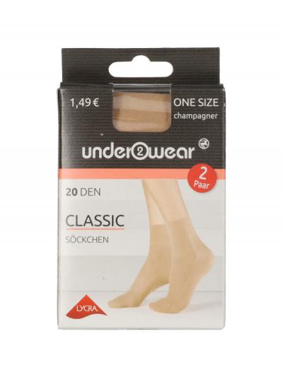 Underwear Classic 20 Den Pezsgő Bokafix - 1 pár