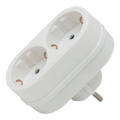 Elosztó 2es aljzat / földelt Fehér