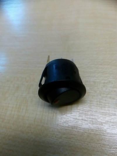 Kapcsoló 250V kerek piros világító Fekete