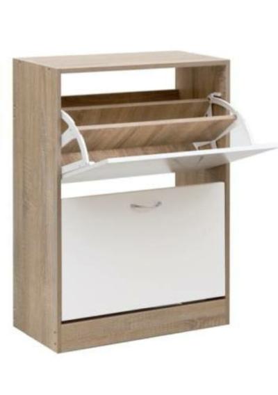 Jesolo cipőszekrény, fehér-fehérített tölgy