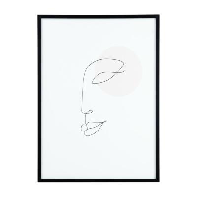 Keretezett poszter, vonalrajz arc, 50x70 cm, fekete-fehér  - ELLE - Butopêa
