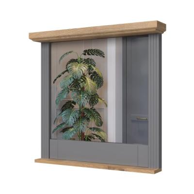 Falitükör, 84x79 cm, szürke-diófa - MISSISSIPPI - Butopêa