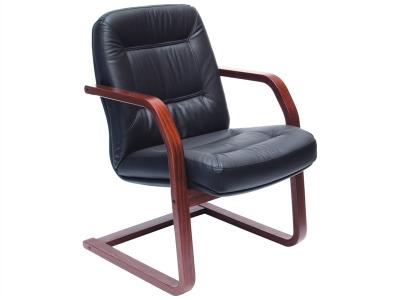 LIN-Viktória Wood Visitor bőr tárgyalófotel