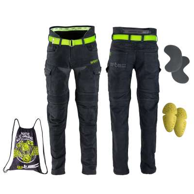 Férfi motoros farmer W-TEC Aredator fekete 
