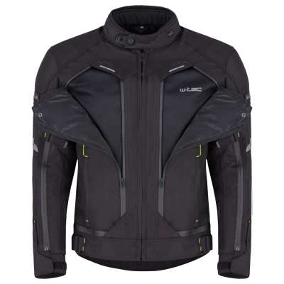 Férfi motoros kabát W-TEC Progair fekete-fluo 