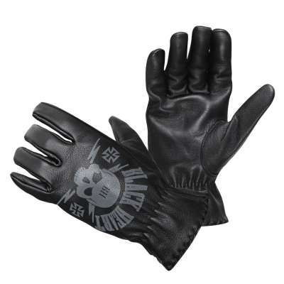 Bőr motoros kesztyű W-TEC Black Heart kull Gloves  fekete  