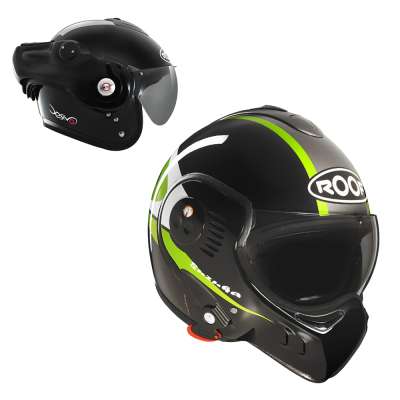 Motoros bukósisak Roof Boxer V8 Suzuka P/J fekete-zöld 