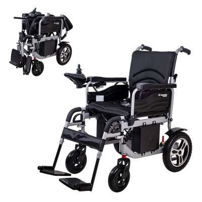Elektromos kerekesszék inSPORTline Svanson, praktikus, egyszerű, levehető lábtartó, összecsukható kialakítás, joystick vezérlésű, max 130kg
