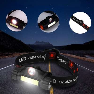 LED fejlámpa inSPORTline Lumeria, rugalmas pánt, kompakt, MicroUSB, 300 lumen