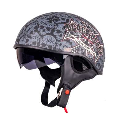 Motoros bukósisak W-TEC Black Heart V535 Cross Skull DOT tanúsítvány, puha belső bélés, állítható napellenző 