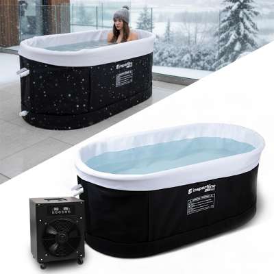 Hordozható edzőkád inSPORTline FrostPeace hőszabályozó rendszerrel, ózonos fertőtlenítés, jég- és melegfürdő opció, alkalmazáshoz való csatlakozás