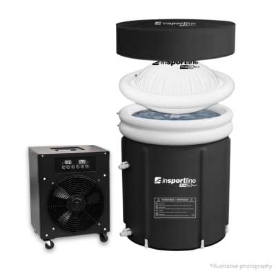 Hordozható edzőkád inSPORTline FrostZen Pro II hőszabályozó rendszerrel, 5 réteg szigetelés, ózonos fertőtlenítés, jég- és melegfürdő opció