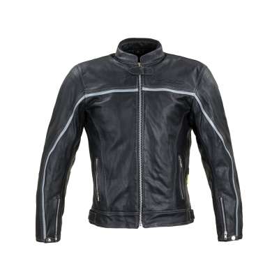 Bőr motoros kabát W-TEC Mathal fekete 