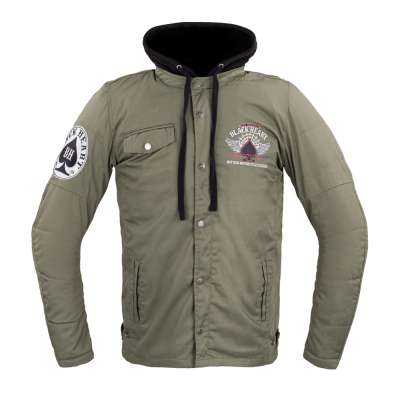 Férfi Aramid-szálas motoros kabát W-TEC Black Heart Hat Skull Jacket Kalap Koponya 