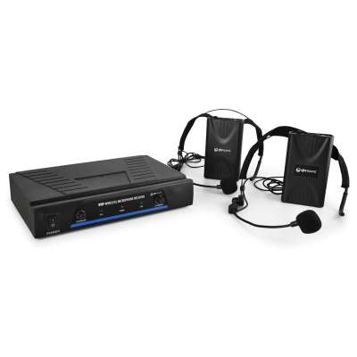 QTX Vezeték nélküli VHF mikrofon szett, 2 csatorna, 2 x headset