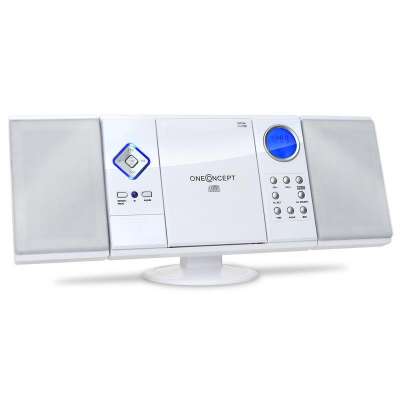 OneConcept V-12, fehér, sztereó rendszer CD-MP3-lejátszóval, USB, SD, AUX