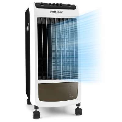 OneConcept Caribbean Blue léghűtő készülék, légfrissítő, ventilátor, 70 W, fekete/fehér