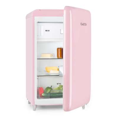 Klarstein PopArt Pink retro hűtőszekrény E, 118 l / 13 l fagyasztórekesz, rózsaszín