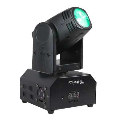Ibiza LMH250-RC, forgófej, mozgó fej, moving head, 10 W CREE LED RGBW 4 az 1-ben, DMX, távirányító
