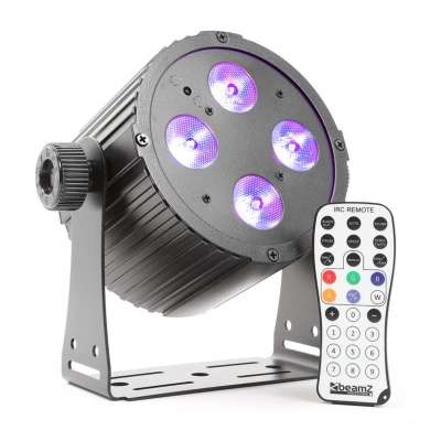 Beamz BAC404 ProPar, 4x18W, 6-1 HEX, DMX, IR, fekete
