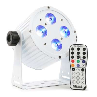 Beamz BAC404 ProPar, 4x18W, 6-1 HEX, DMX, IR, fehér
