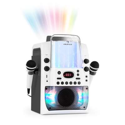 Auna Kara Liquida BT karaoke készülék, fény-show, szökőkút, bluetooth, fehér/szürke