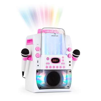 Auna Kara Liquida BT karaoke készülék, fény-show, szökőkút, bluetooth, fehér/rózsaszín