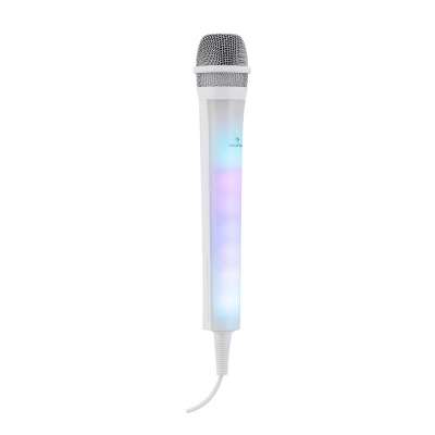 Auna Kara Dazzl, karaoke mikrofon, LED fényhatás, fehér