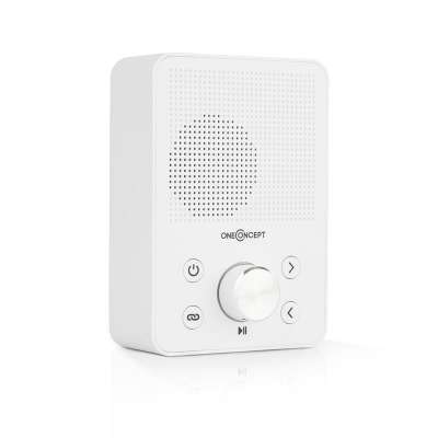 OneConcept Plug+Play FM, aljzatba szúrható rádió, FM tuner, USB, BT, fehér