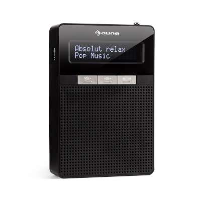 Auna DigiPlug DAB, aljzatba szúrható rádió, DAB+, FM/PLL, BT, LCD kijelző, fekete