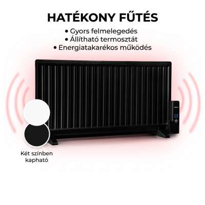 OneConcept Wallander, olajradiátor, 1000 W, termosztát, olajfűtés, lapos design, fekete