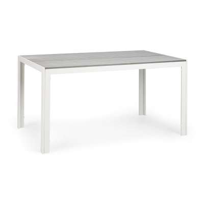 Blumfeldt Bilbao, kerti asztal, 150 x 90 cm, polywood, alumínium, fehér/szürke