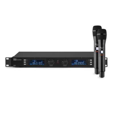 Power Dynamics PD632H 2X, 20-csatornás UHF vezeték nélküli mikrofon készlet, 2 x kézi mikrofon, fekete