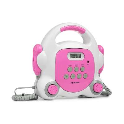 Auna Pocket Rocker BT, karaoke lejátszó, BT, USB port, MP3, 2x mikrofon, rózsaszín