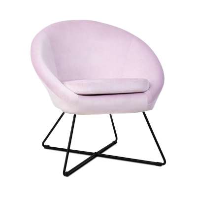 Besoa Emily, kárpitozott szék, hab belső rész, poliészter felület, bársony, acél, rózsaszín