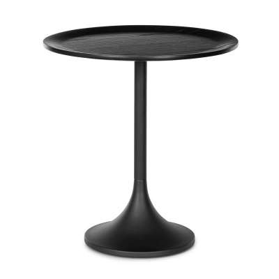 Besoa Small Visby, dohányzóasztal, 48 x 52,5 cm (Ø x V), fém, multiplex lap, tölgyfa politúr