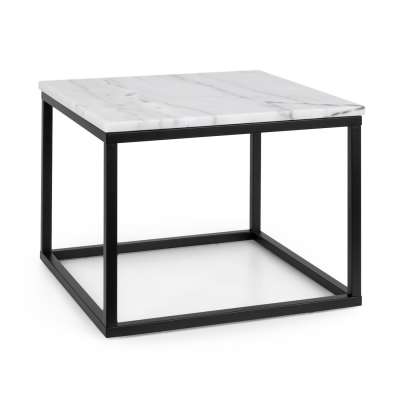 Besoa Volos T50, dohányzóasztal, 50 x 40 x 50 cm, márvány, belső és külső, fekete / fehér