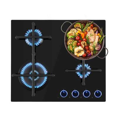 Klarstein Illuminosa 4, gázfőzőlap, 4 Sabaf égő, üvegkerámia