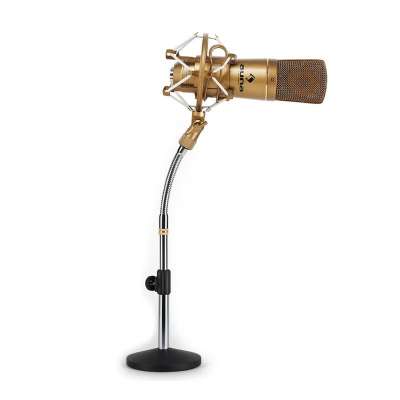 Auna Készlet kondenzátor mikrofon, bronz és asztali mikrofonállvány