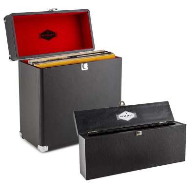 Auna Vinyl Collector tároló- és tisztító szett, lemeztartó bőrönd, tisztító készlet hanglemezekhez