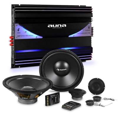Auna CS Comp 10, HiFi összeállítás autóba, hangfal készlet/hatcsatornás végerősítő