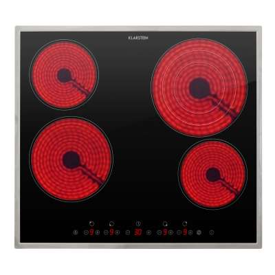Klarstein Virtuosa 4, üvegkerámia főzőlap, 6500 W, 4 főzőlap, rozsdamentes acél keret