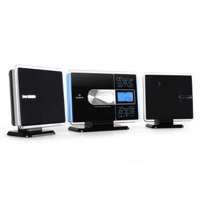 Auna VCP-191, USB sztereó rendszer, MP3, CD, SD, AUX, FM, érintőképernyős vezérlőpanel, fekete/ezüst