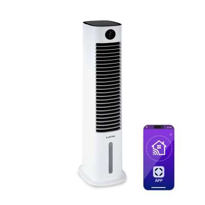 Klarstein Skytower Grand Smart, léghűtő, 80 W, 480 m³/ó, 6 liter, hordozható