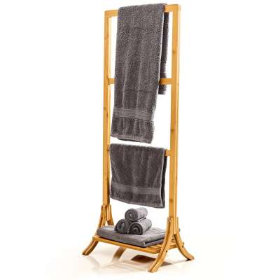 Blumfeldt Törülközőtartó, 3 rúd törülközőknek, 40 x 104,5 x 27 cm, létra megjelenés, bambusz