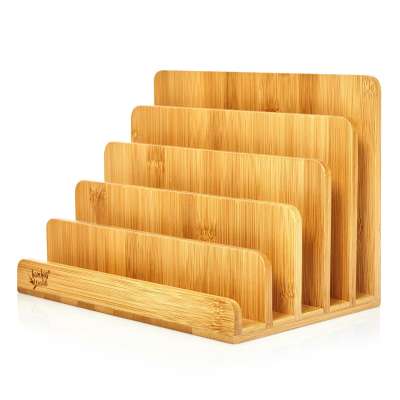Blumfeldt 5 rekeszes levéltartó, A4, 25 x 17,5 x 16 cm, álló vagy fekvő, bambusz